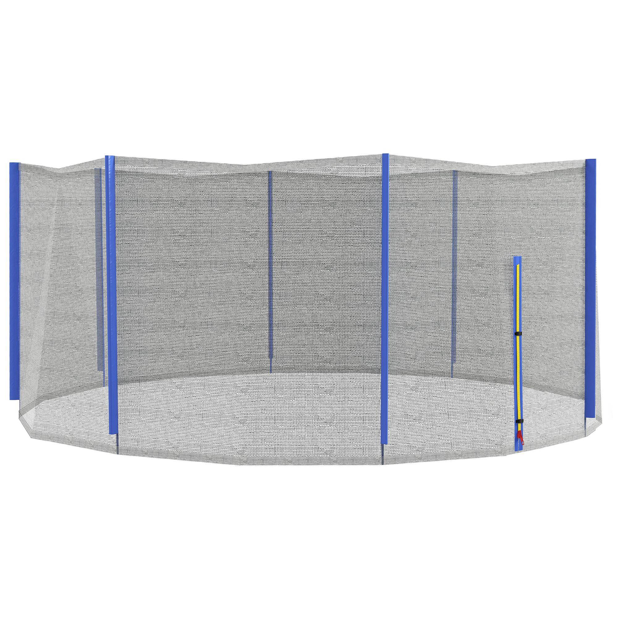 Sportnow - Filet de sécurité trampoline porte zipée Ø 366 cm 8 poteaux bleu noir - SPORTNOW - Imagen 1