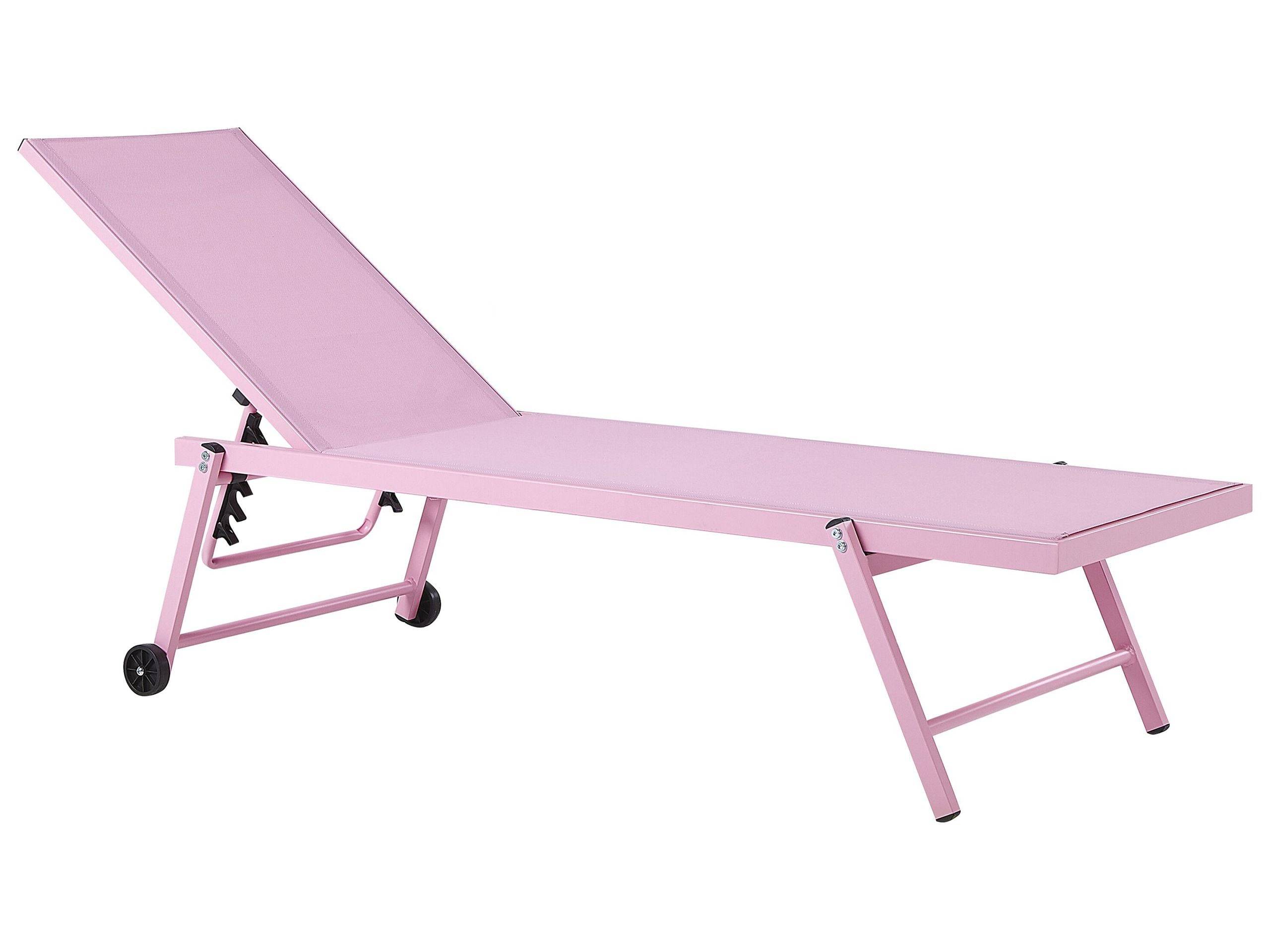 Beliani - Chaise longue Aluminium Rose PORTOFINO - Beliani - Imagen 2