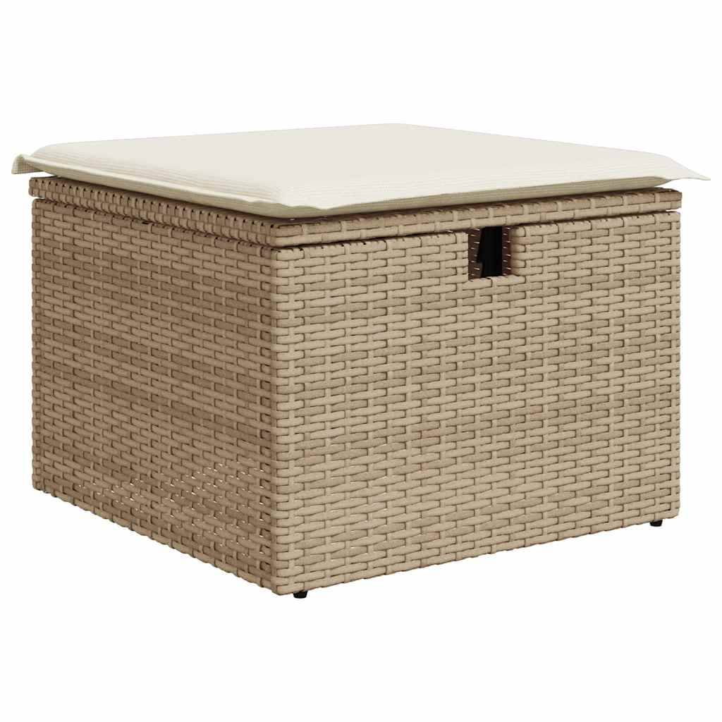 ComfortXL - Salon de jardin 8 places résine tressée avec table d'appoint et rangements Beige – ComfortXL Outdoor Living - Image 6