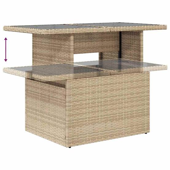 ComfortXL - Salon de jardin 8 places résine tressée avec table d'appoint et rangements Beige – ComfortXL Outdoor Living - Image 4