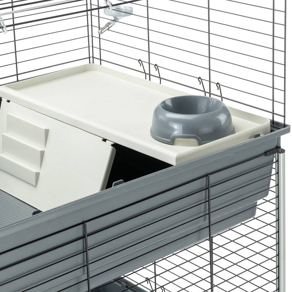 Ferplast - Cage Trois étages pour Lapins RABBIT 120 TRIS, Face avant Ouvrable, Support et Accessoires inclus - Imagen 8