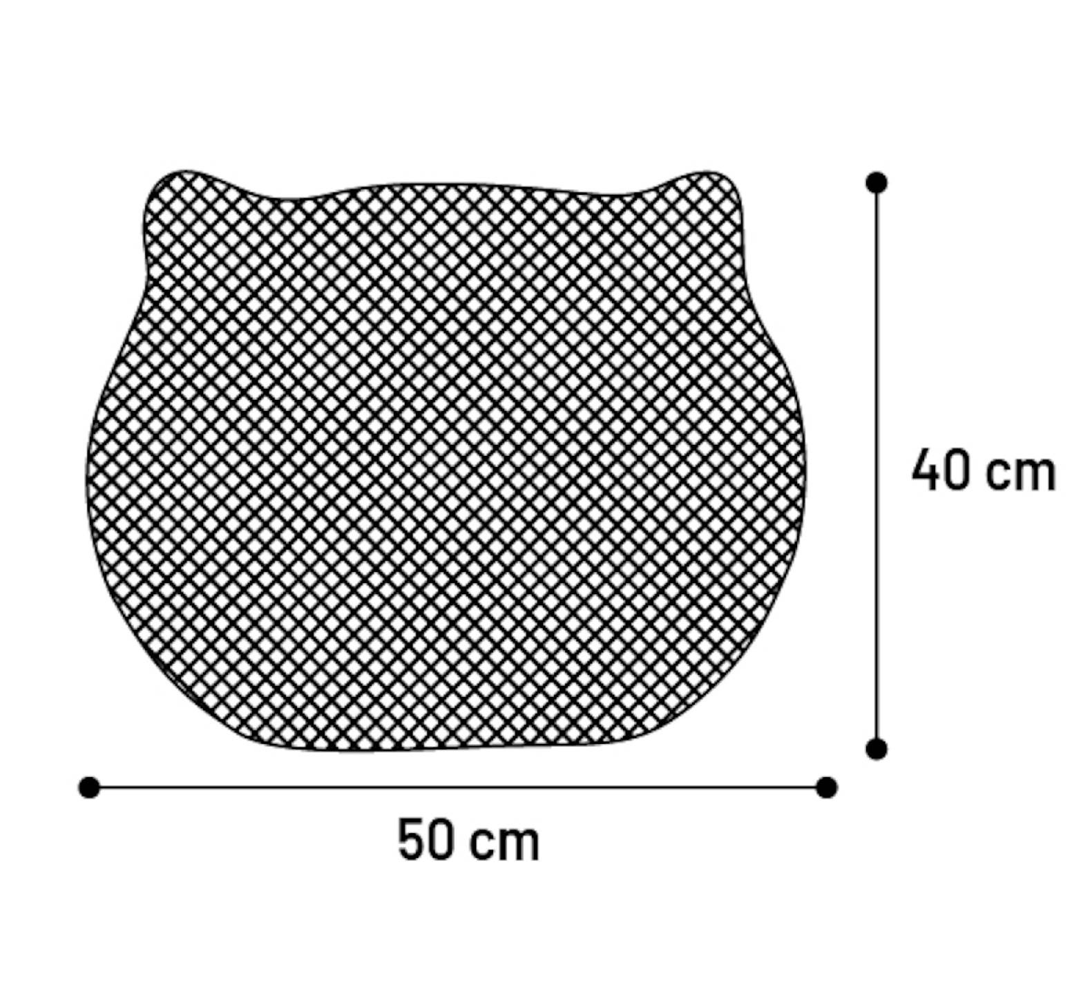 Tapis de litière pour chat 40 x 50 cm Tete de chat gris - Image 2