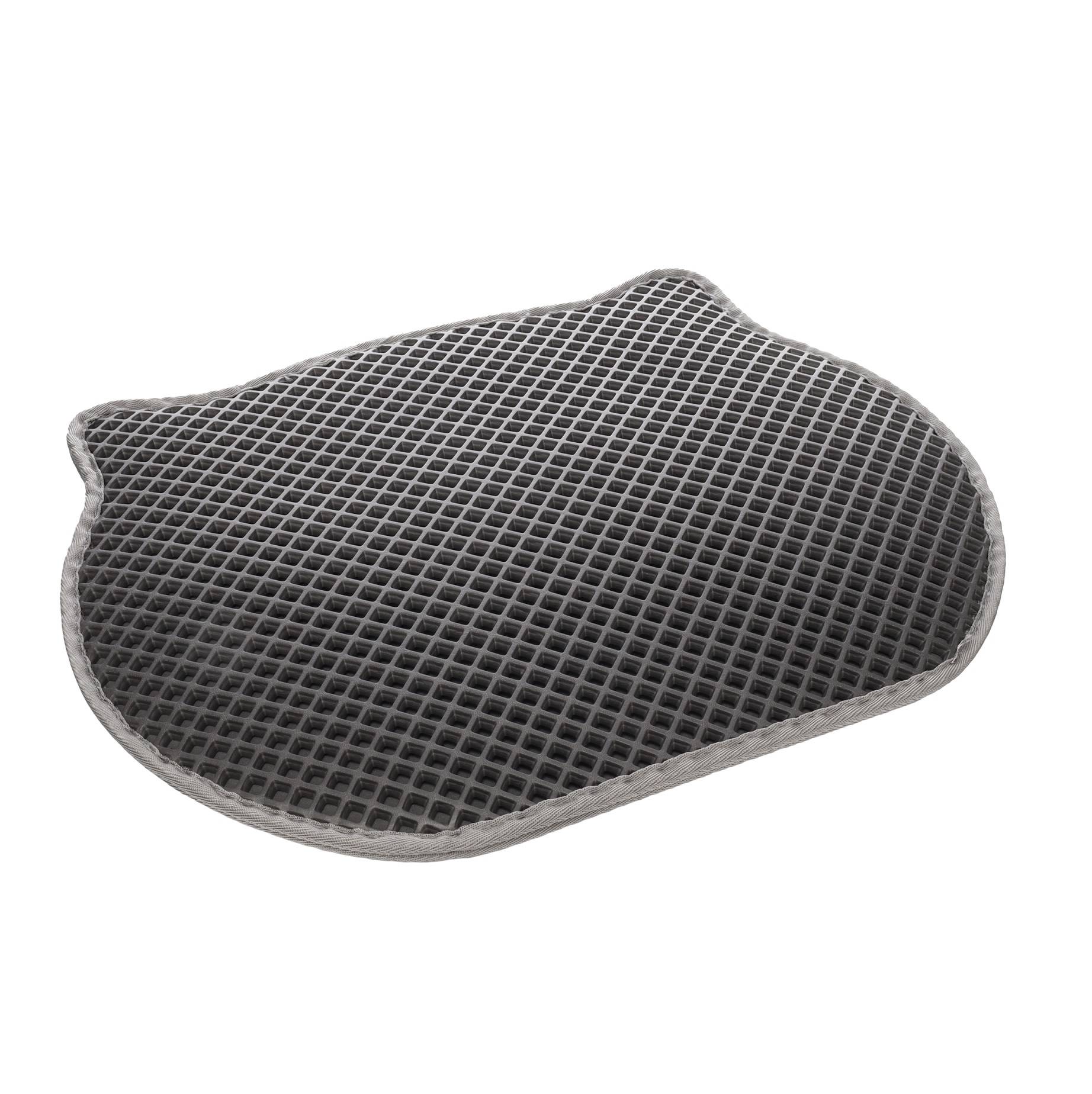 Tapis de litière pour chat 40 x 50 cm Tete de chat gris - Image 1