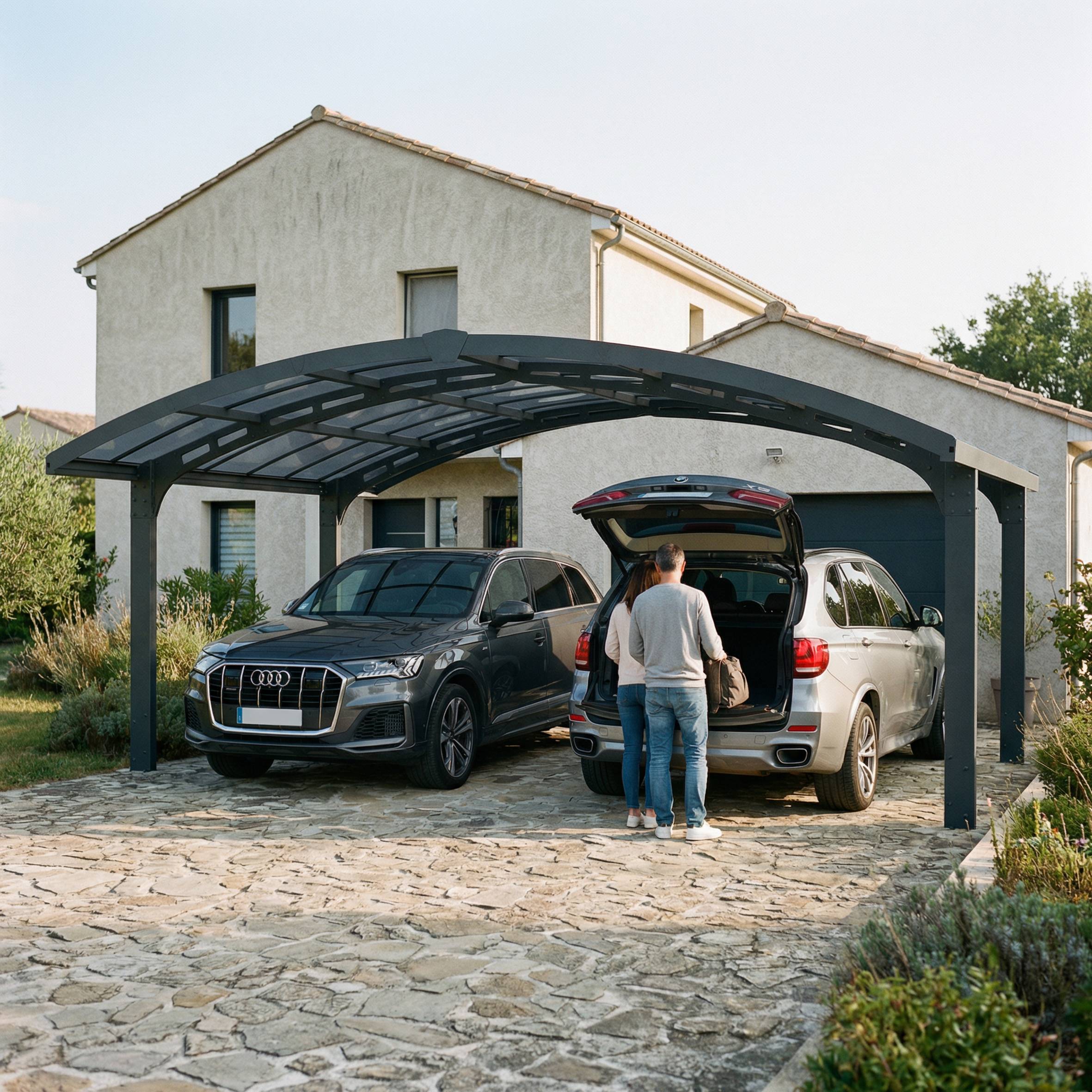Canopia - Canopia Carport Double Arizona Breeze 4,95 x 5,78 m Gris - Imagen 2