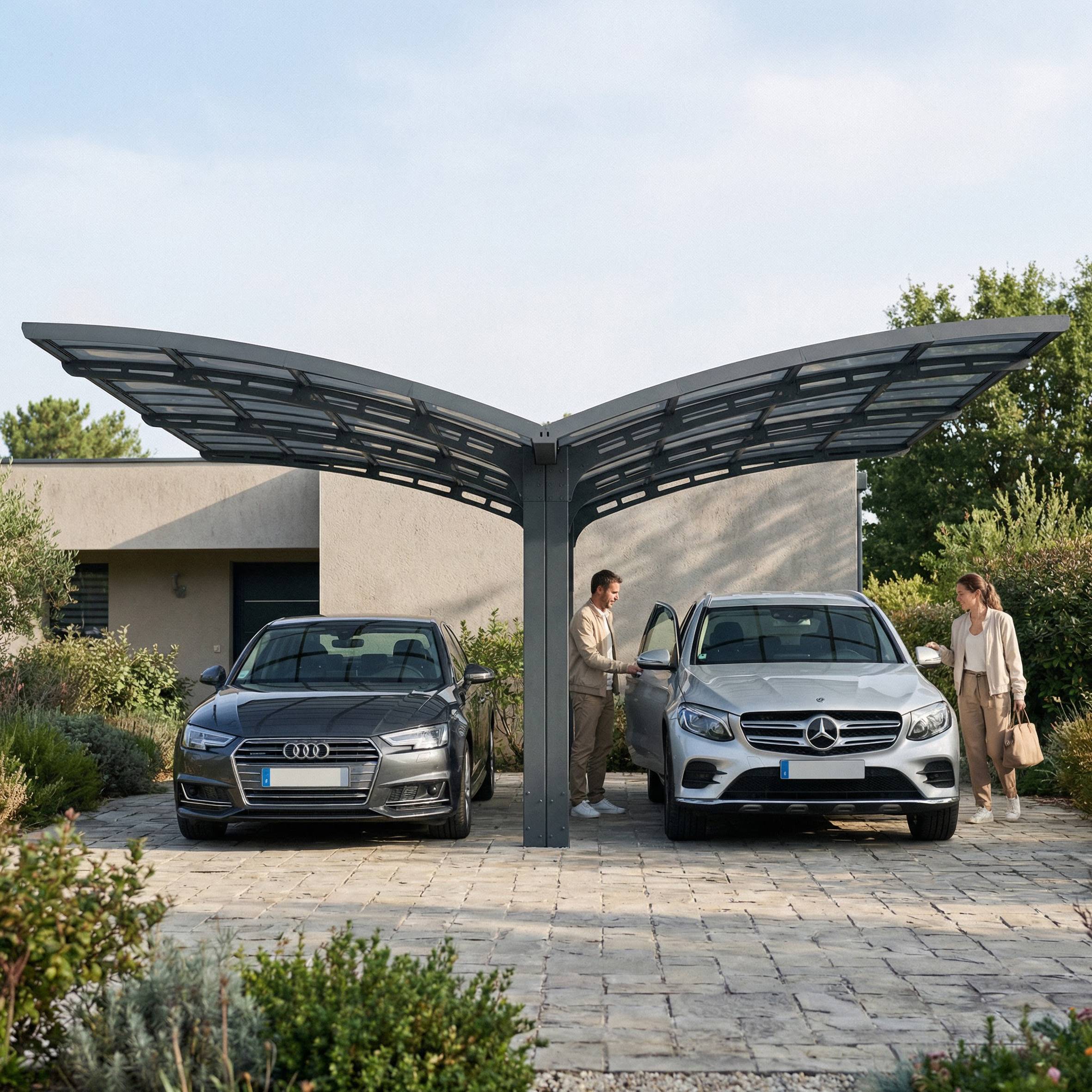 Canopia - Canopia Carport Double Arizona Breeze 4,95 x 5,78 m Gris - Imagen 4