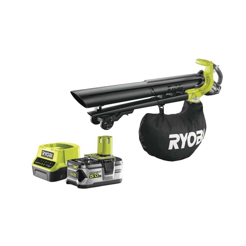 Ryobi - Pack RYOBI Souffleur aspiro-broyeur 18V One+ Brushless OBV18 - 1 batterie 5.0Ah - 1 chargeur rapide 2.0Ah RC18120-150 - Image 1