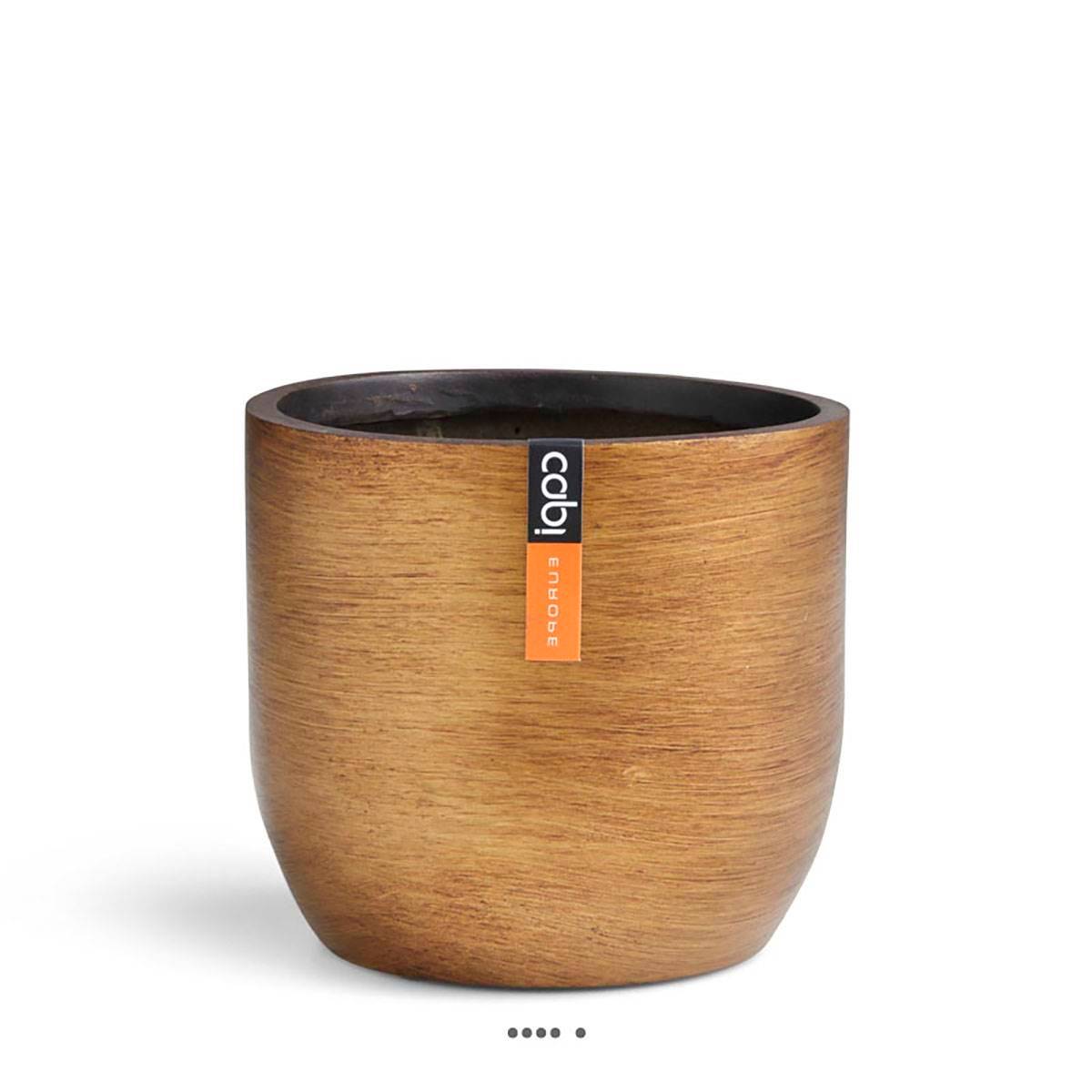 Artificielles - Joli pot rétro forme eggpot doré en matières synthétiques H 21 x D 23 cm Doré - dimhaut: H 21 cm - couleur: Doré - Imagen 1