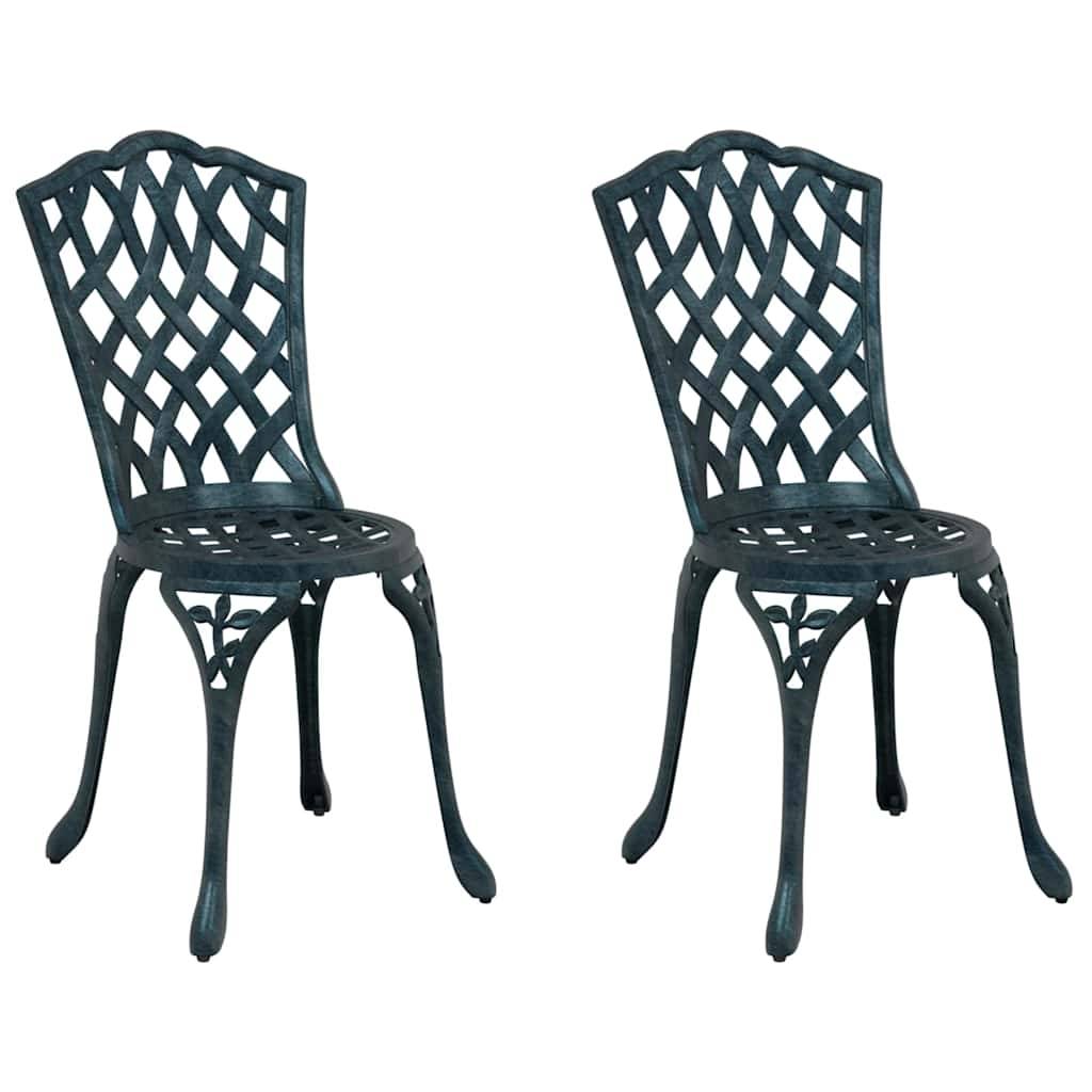 Chaise de jardin aluminium vert 39 x 40 x 87 cm - PANGIVO - Image 2