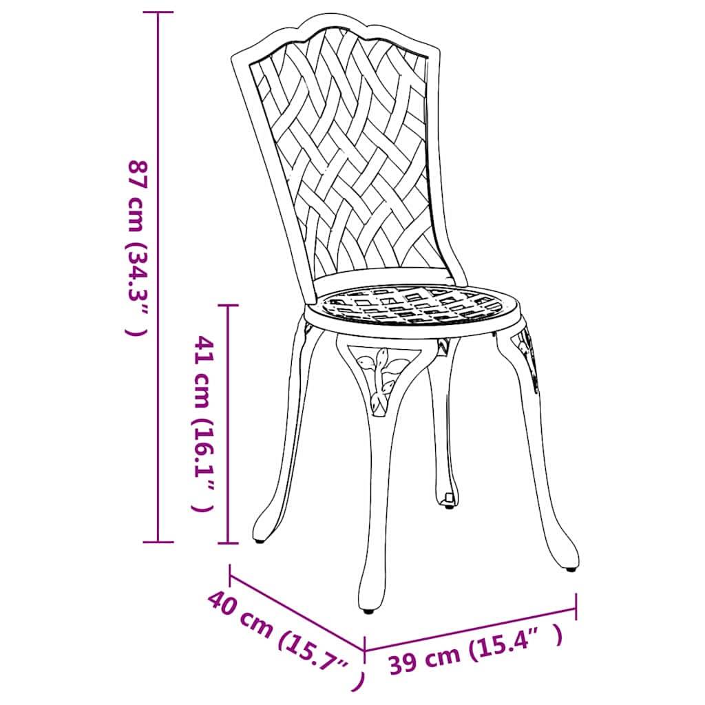 Chaise de jardin aluminium vert 39 x 40 x 87 cm - PANGIVO - Image 8