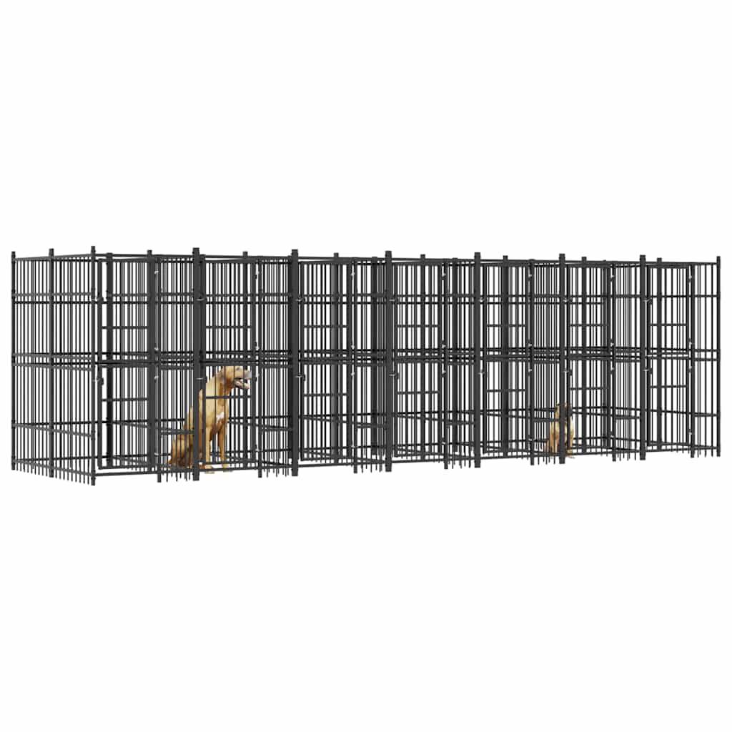 Vidaxl - Chenil d'extérieur pour chiens Acier 12,9 m² vidaXL 3097942 - Imagen 5