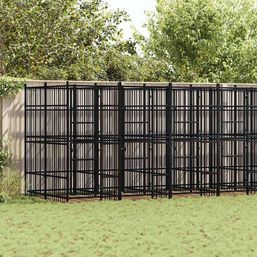 Vidaxl - Chenil d'extérieur pour chiens Acier 12,9 m² vidaXL 3097942 - Imagen 1
