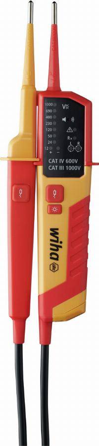 Testeur de tension et de continuité WIHA 121 000 V AC CAT IV + 2x piles AAA incluses - 45216 - Imagen 1