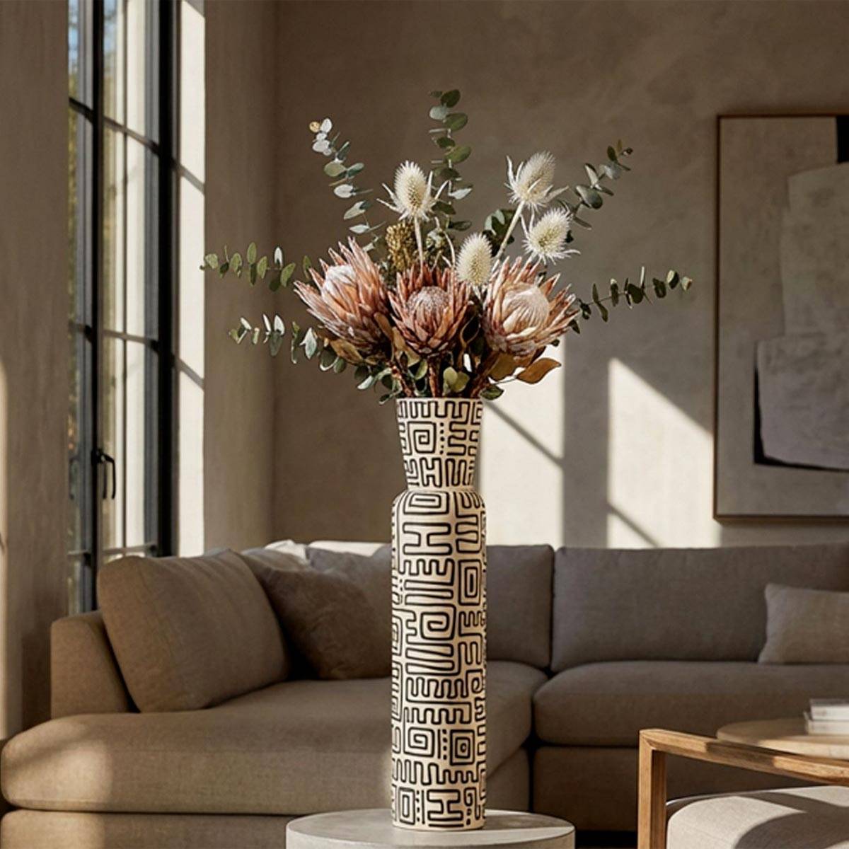 Paris Prix - Vase Design "Nairobi" 65cm Blanc & Noir - Image 5