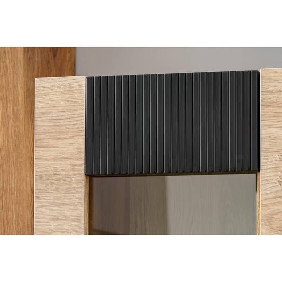 Meuble de Rangement Haut Rainuré "Aron" 192cm Naturel & Noir - Image 6