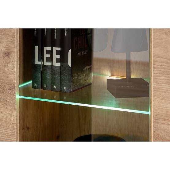 Meuble de Rangement Haut Rainuré "Aron" 192cm Naturel & Noir - Image 9