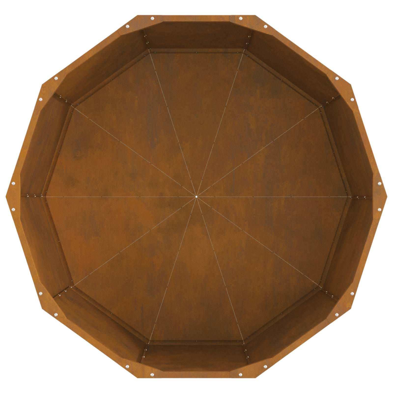 Jardinière acier rouillé 90 x 90 x 50 cm - PANGIVO - Image 7