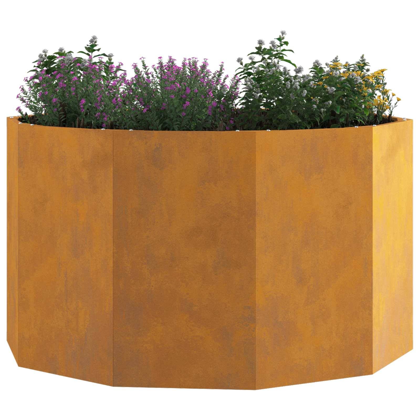 Jardinière acier rouillé 90 x 90 x 50 cm - PANGIVO - Image 3