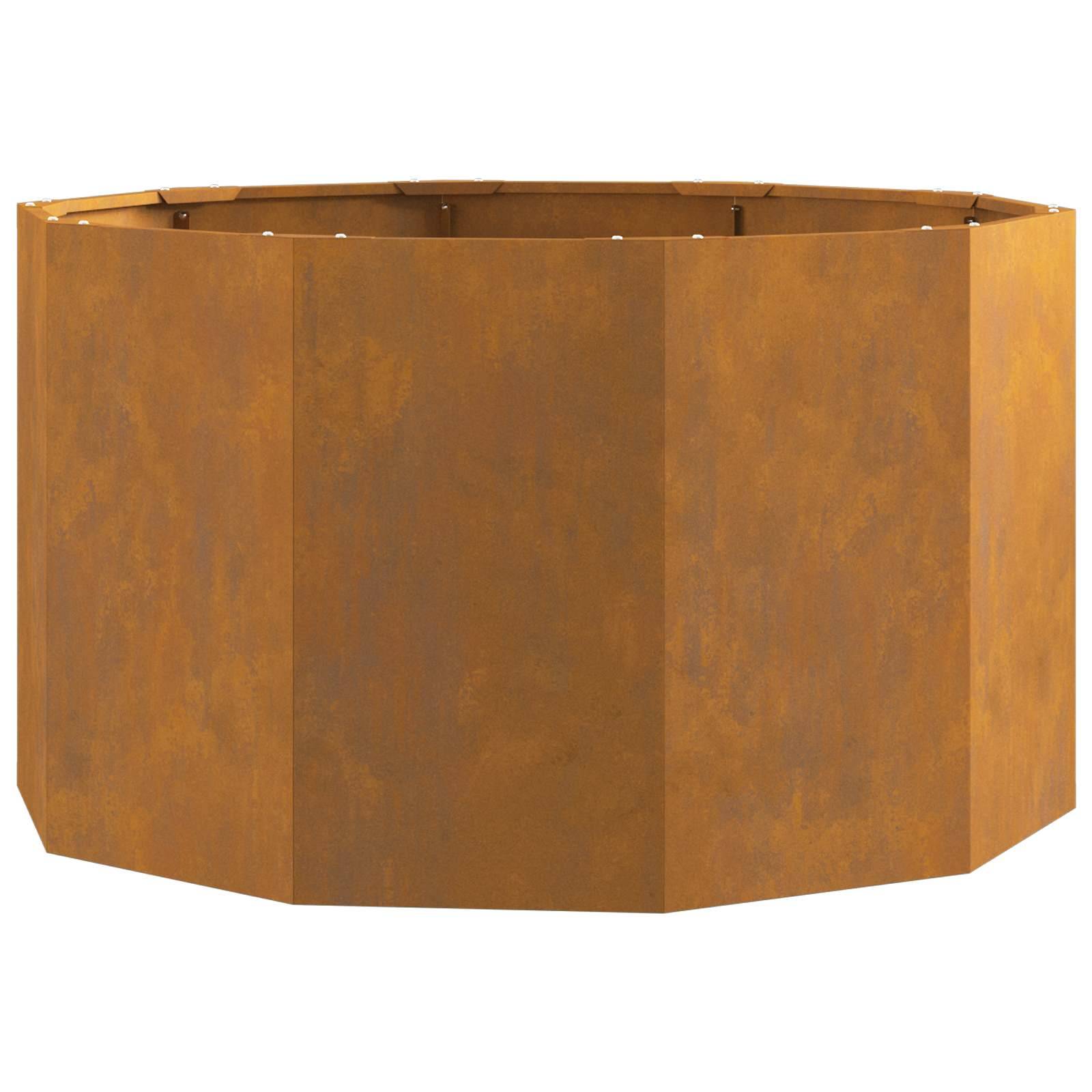 Jardinière acier rouillé 90 x 90 x 50 cm - PANGIVO - Image 2