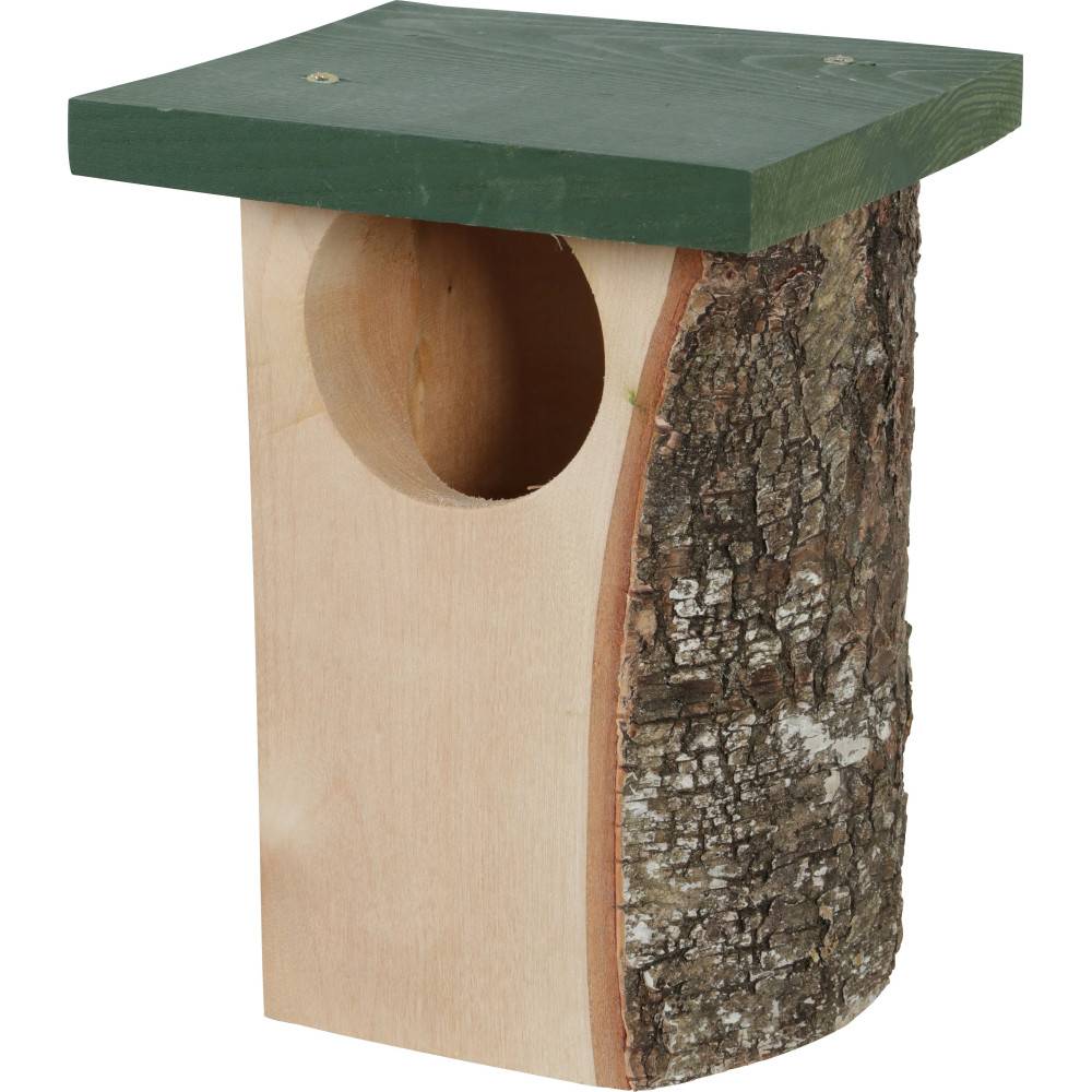 Zolux - Nichoir en bois massif entrée ø 8 cm environ pour oiseaux rouge gorge - Image 1