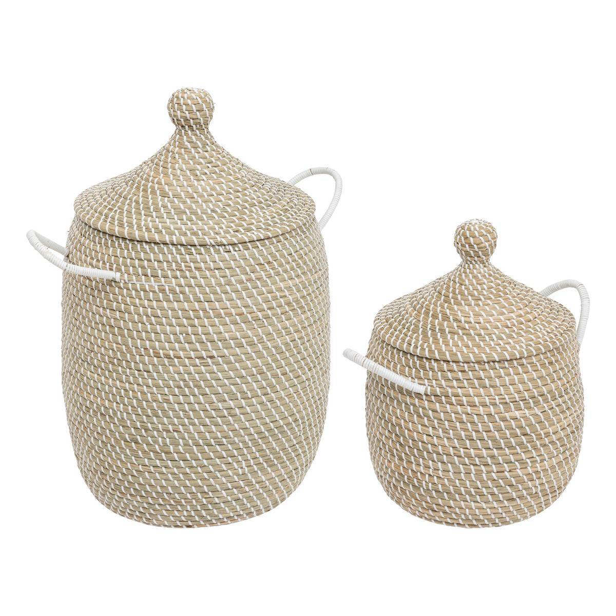 Atmosphera - Lot de 2 paniers "Soleya" D30/39cm beige - Atmosphera Créateur d'intérieur - Imagen 1