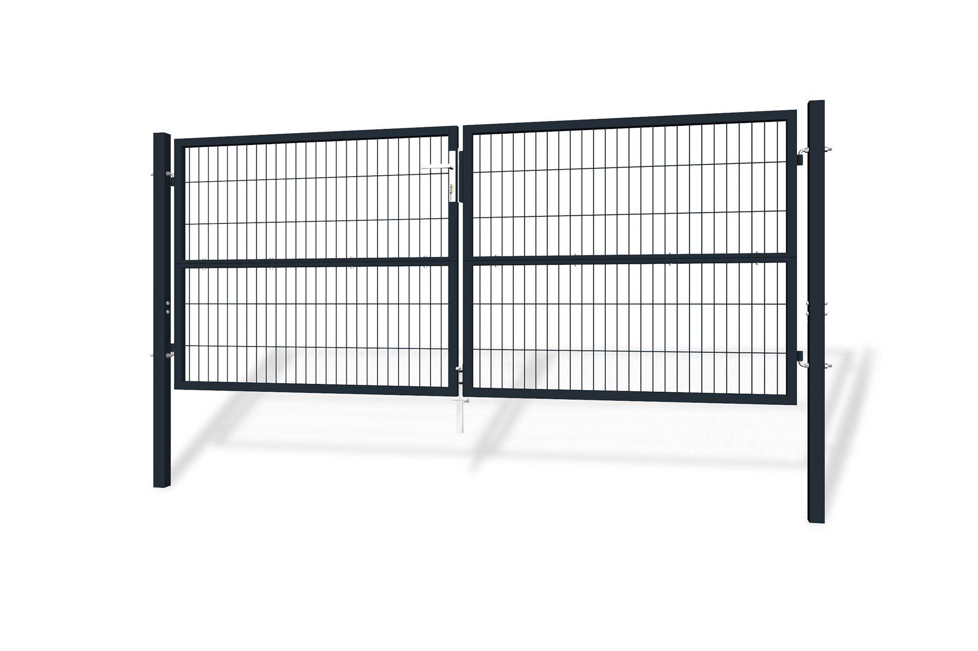 Portail battant grillagé 3 m RAZO H.120 cm Gris - Image 1