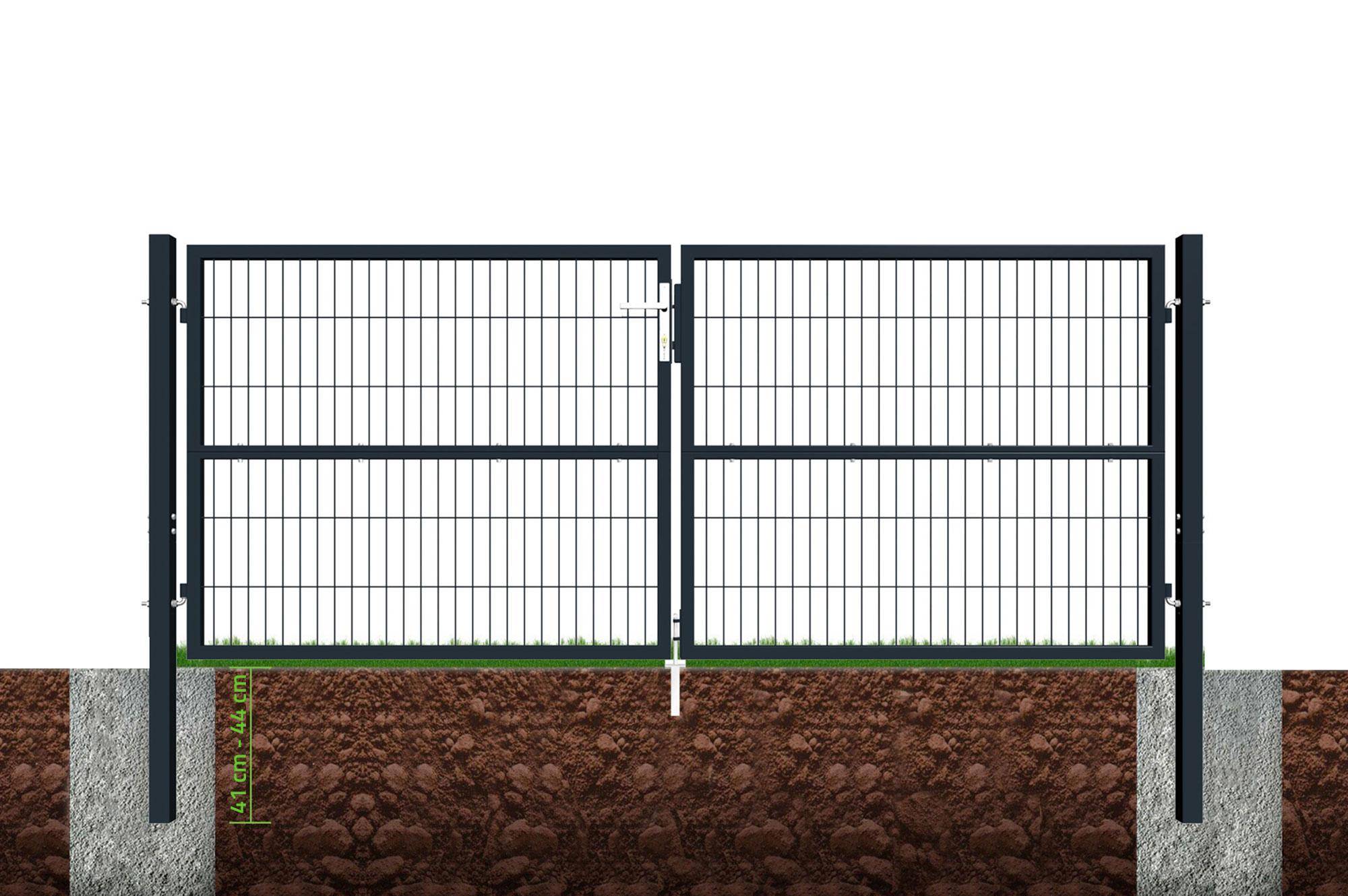 Portail battant grillagé 3 m RAZO H.120 cm Gris - Image 6