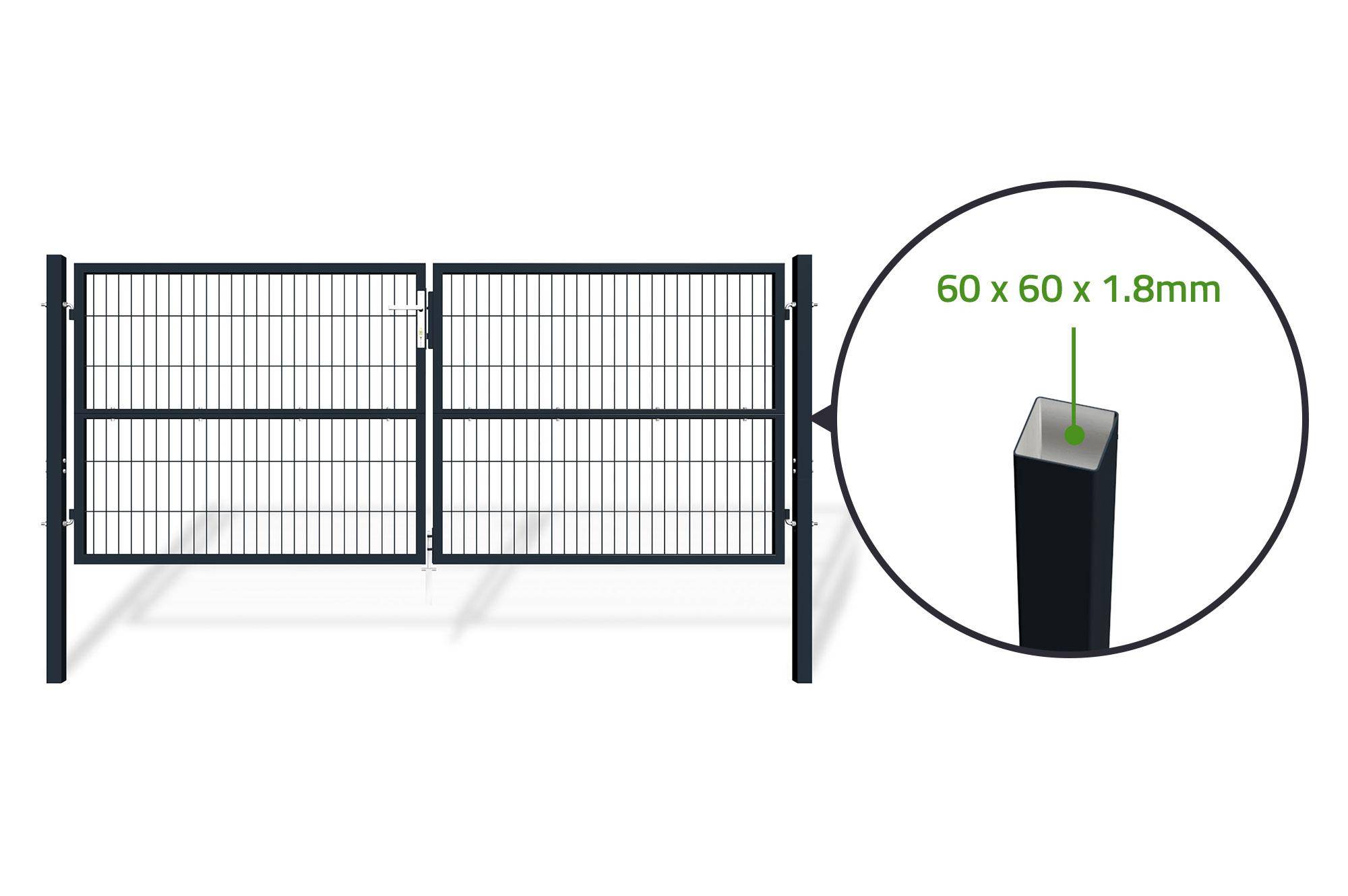 Portail battant grillagé 3 m RAZO H.120 cm Gris - Image 7