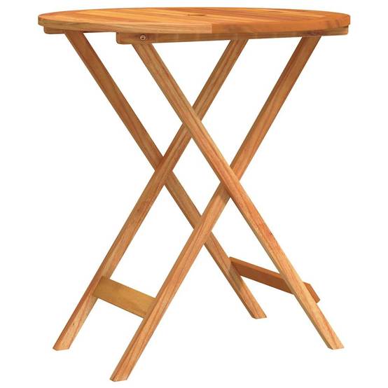 Table de Jardin Ronde Pliable Ø60 cm en Bois d'Eucalyptus Massif avec Trou de Parasol – ComfortXL Outdoor Living - Image 2