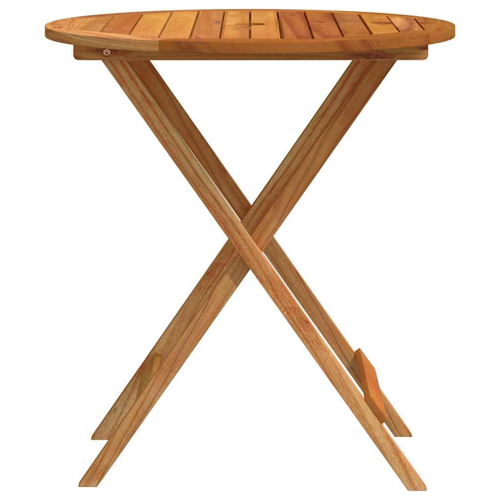 Table de Jardin Ronde Pliable Ø60 cm en Bois d'Eucalyptus Massif avec Trou de Parasol – ComfortXL Outdoor Living - Image 3