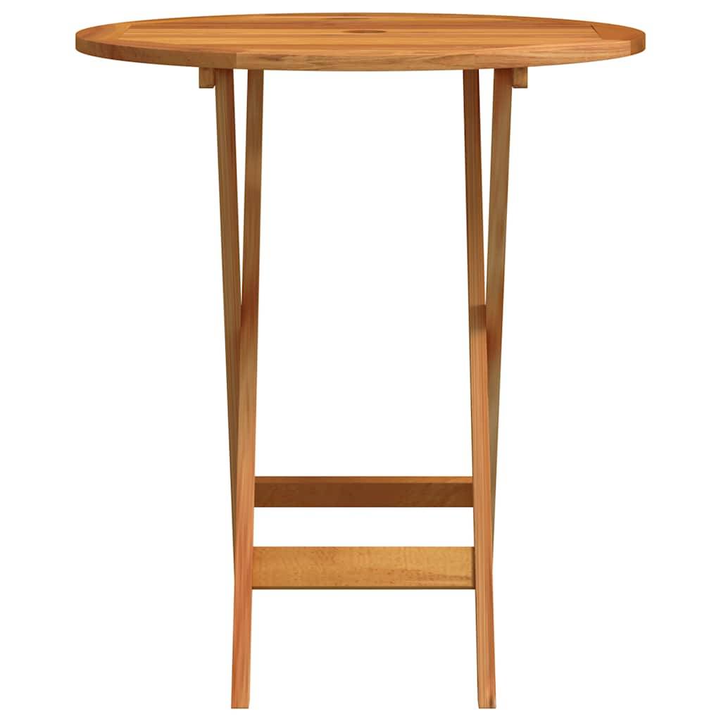 Table de Jardin Ronde Pliable Ø60 cm en Bois d'Eucalyptus Massif avec Trou de Parasol – ComfortXL Outdoor Living - Image 4