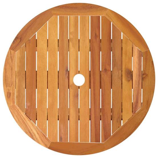 Table de Jardin Ronde Pliable Ø60 cm en Bois d'Eucalyptus Massif avec Trou de Parasol – ComfortXL Outdoor Living - Image 5