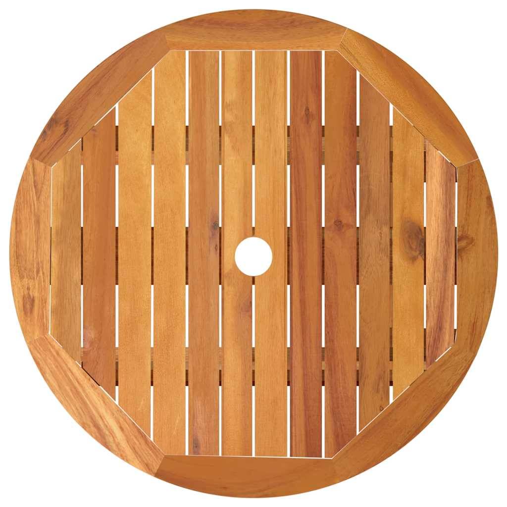 Table de Jardin Ronde Pliable Ø60 cm en Bois d'Eucalyptus Massif avec Trou de Parasol – ComfortXL Outdoor Living - Image 5