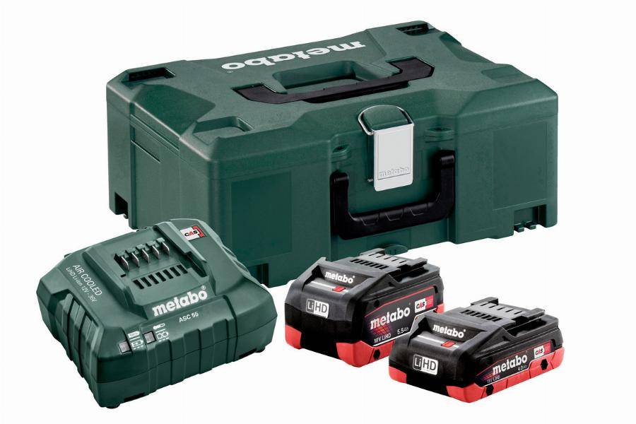 Metabo - Pack énergie 18V METABO 2 Batt.: 4,0 Ah LiHD / 5,5 Ah LiHD + Charg. ASC 55 + coffret MetaBox - 685136000