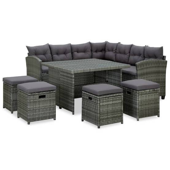 Vidaxl - Salon de jardin 6 pcs avec coussins résine tressée gris vidaXL 315231 - Image 1