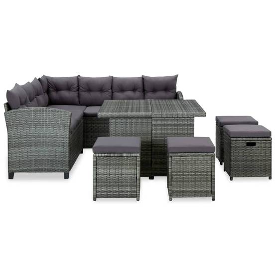 Vidaxl - Salon de jardin 6 pcs avec coussins résine tressée gris vidaXL 315231 - Image 2
