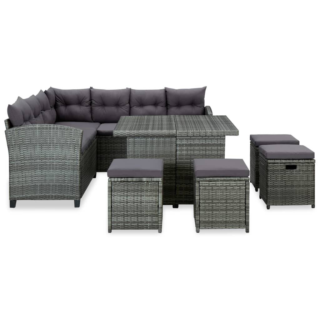 Vidaxl - Salon de jardin 6 pcs avec coussins résine tressée gris vidaXL 315231 - Image 2