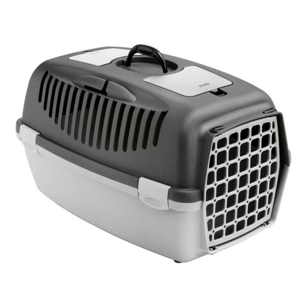 Cage gulliver 2, gris, taille 36 x 55 x 35 cm, transport pour chien max 8 kg. - Image 1