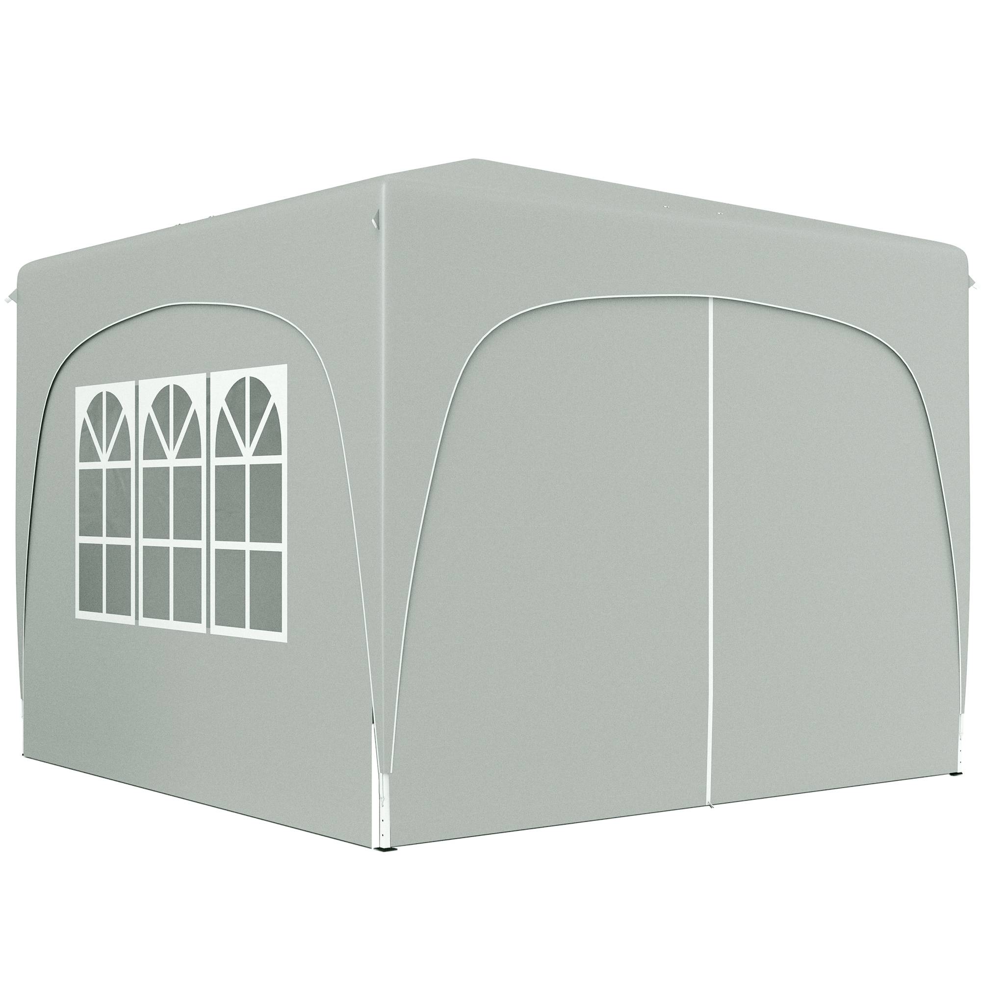 Tonnelle pliante en métal pour festivités abri pop-up avec parois réglable 3x3m Gris clair - ComfortXL Outdoor Living - Image 2