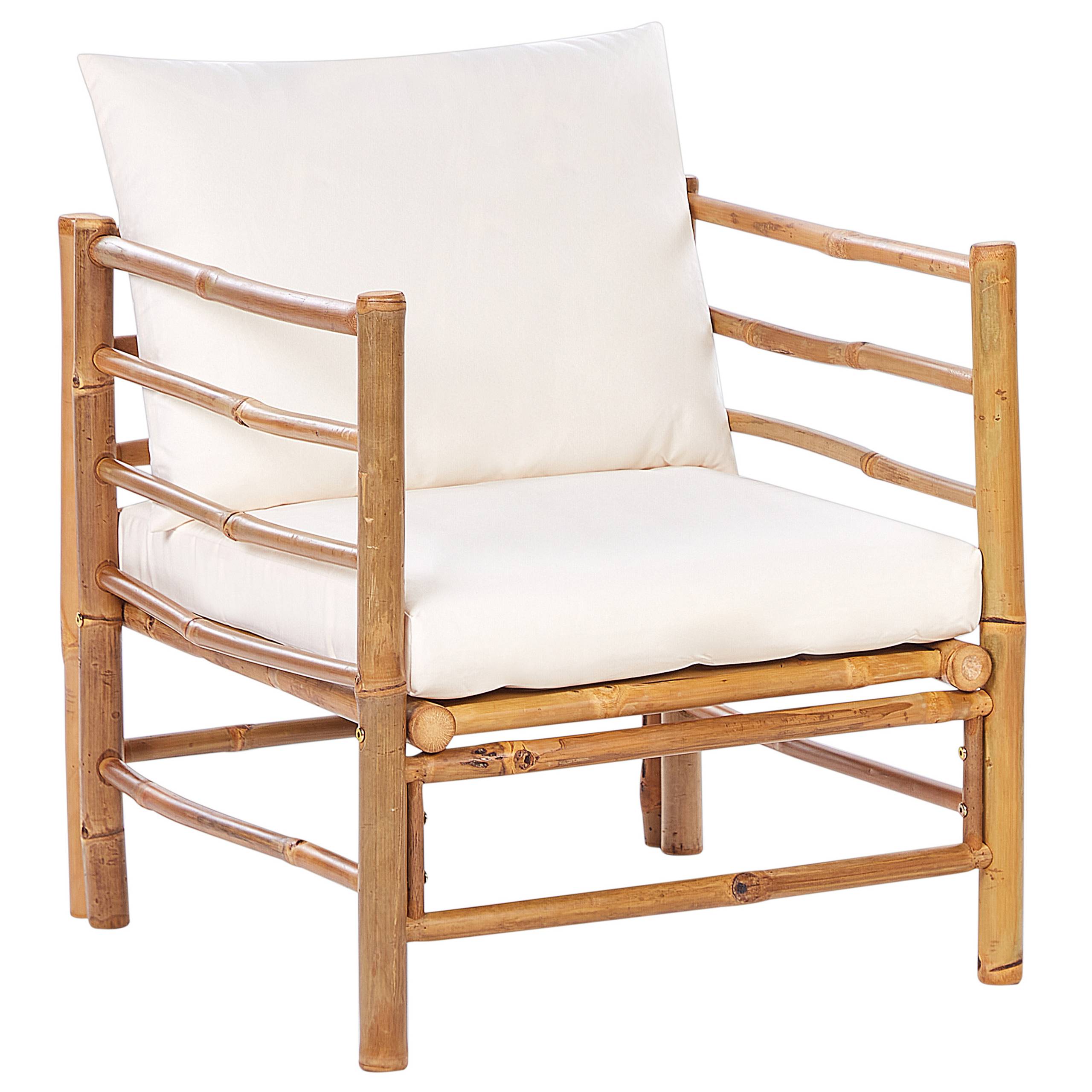 Beliani - Set de jardin, 4 Personnes Bambou Blanc cassé CERRETO - Beliani - Imagen 6