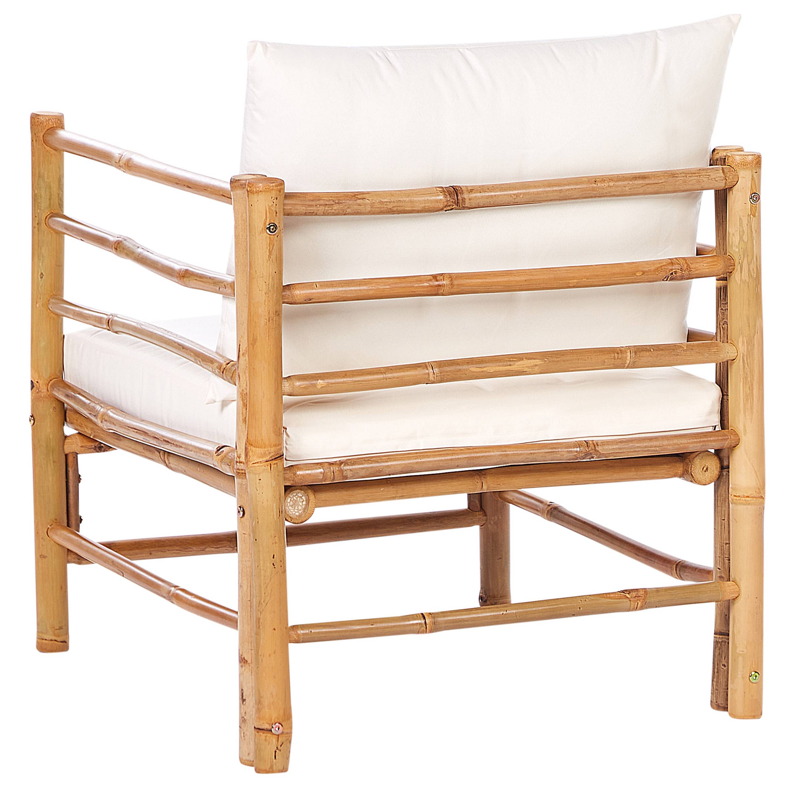 Beliani - Set de jardin, 4 Personnes Bambou Blanc cassé CERRETO - Beliani - Imagen 8
