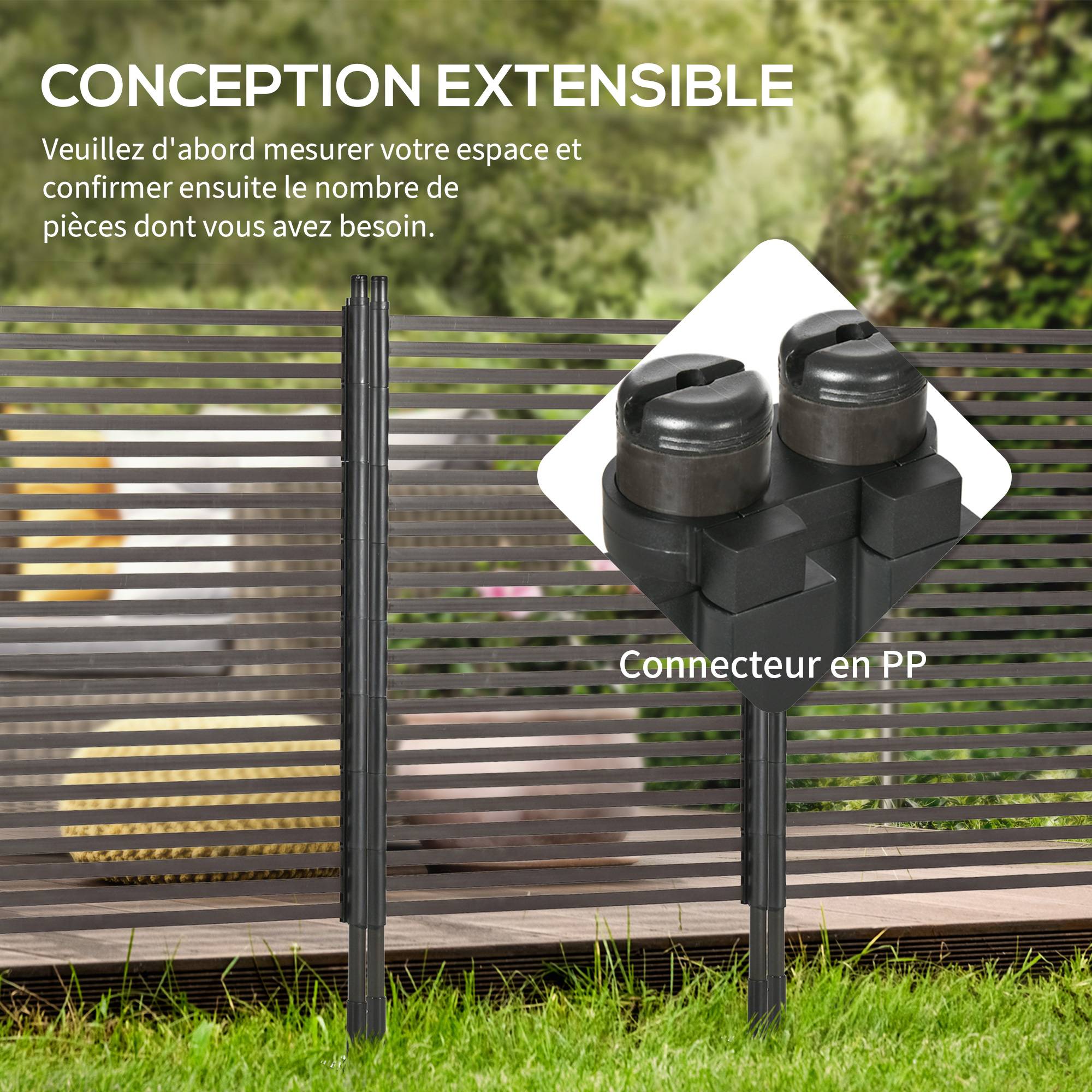 Outsunny - Clôture de jardin panneau en métal revêtement PE - dim. 93L x 22l x 150H cm - marron foncé - Outsunny - Imagen 3