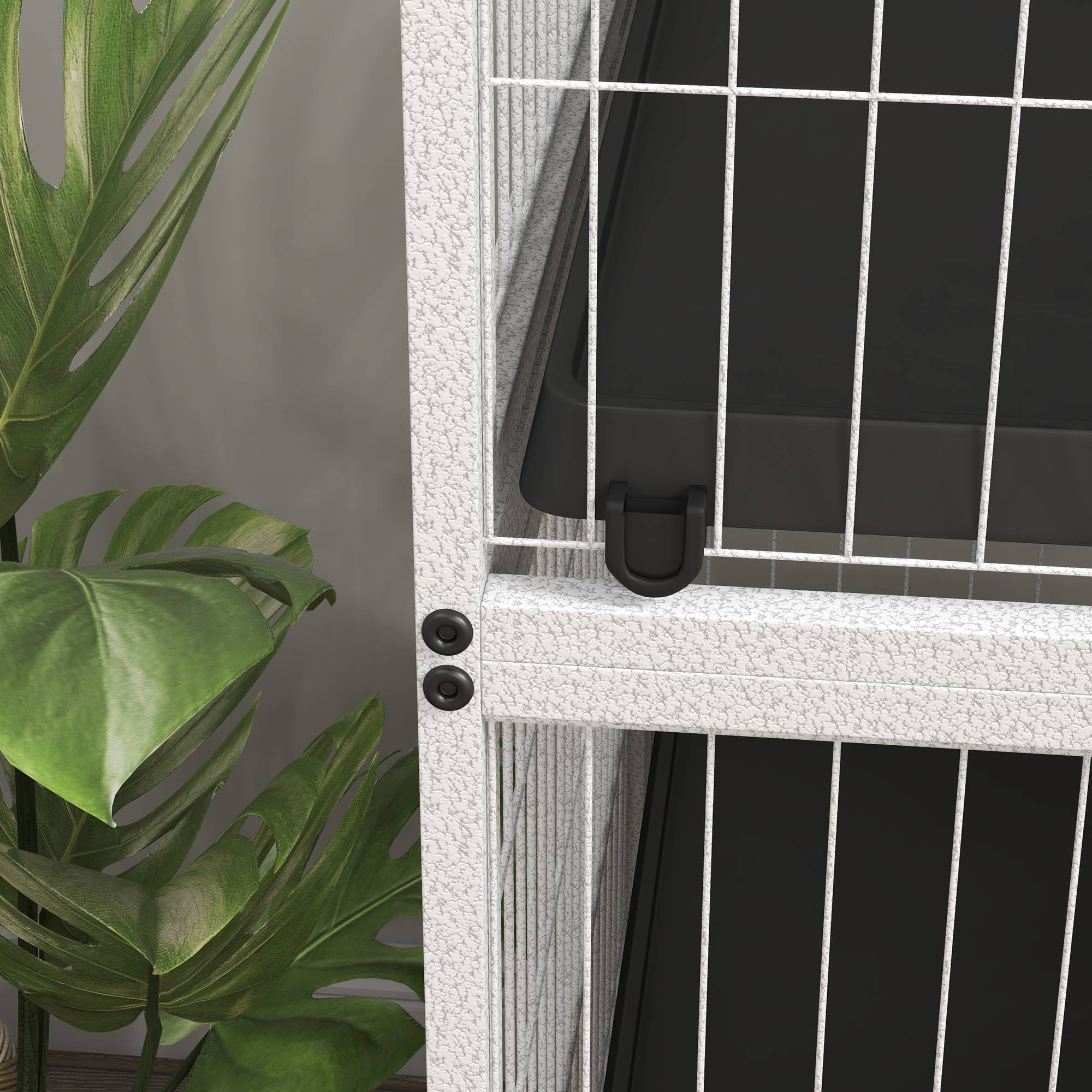 Cage pour petits animaux avec roues, rampes, hamac et plateau amovible pour chinchillas et furets, 80 x 52 x 128 cm, blanche - Image 10