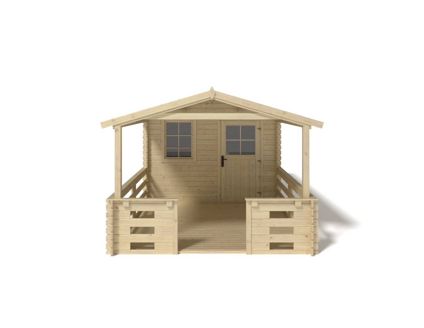Altanka - Abri de jardin en bois - 3x2 m + terrasse avec balustrade et avant-toit en bois - 15 m2 - DOM472+DOM394+DOM395+POD04 - ALTANKA - Imagen 6