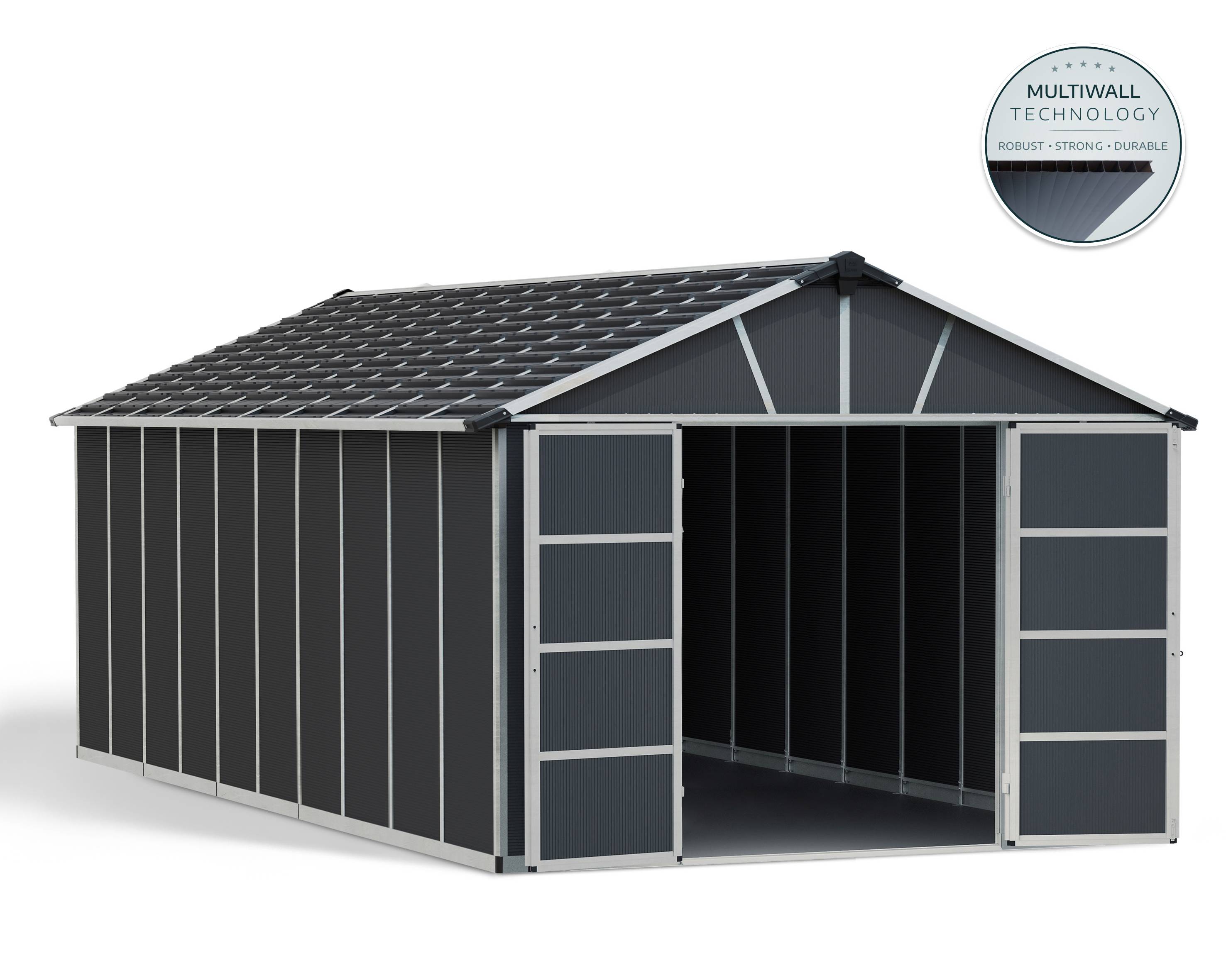 Canopia - Canopia Abri de jardin Yukon 21,3m² Gris + plancher PVC