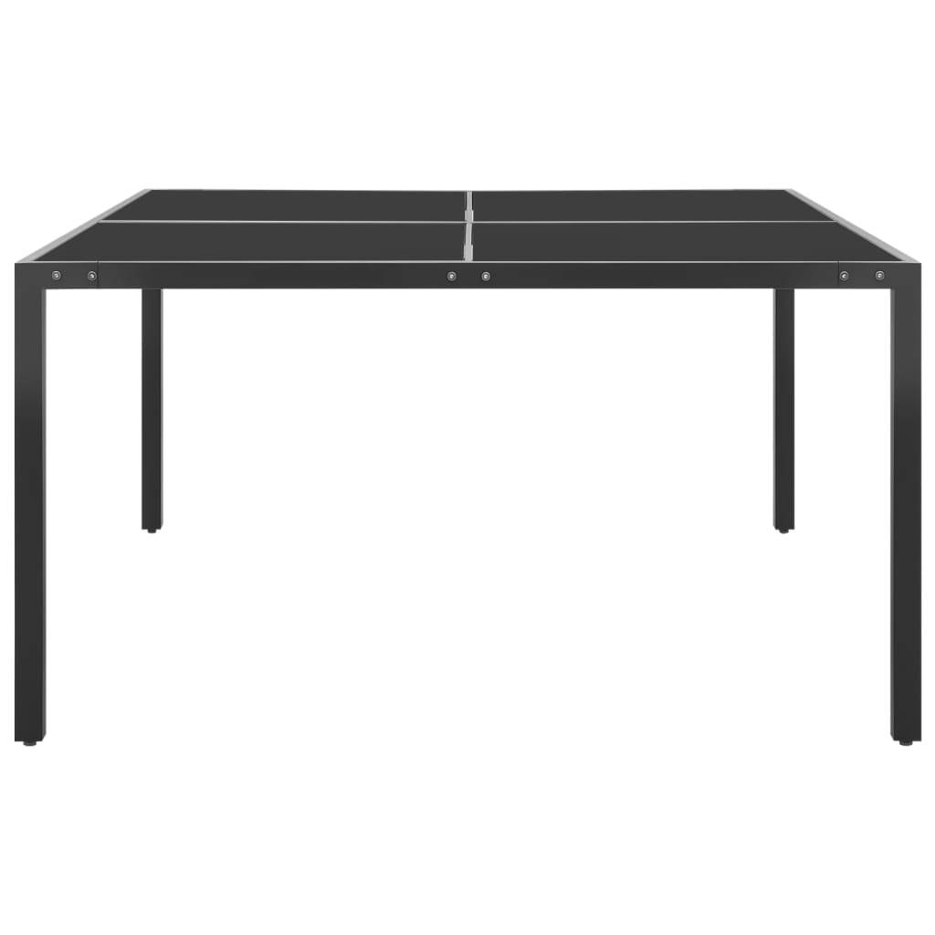 ComfortXL - Grande Table de Jardin Carrée 130 cm Anthracite et Grise, Structure Acier et Plateau Verre – ComfortXL Outdoor Living - Image 2