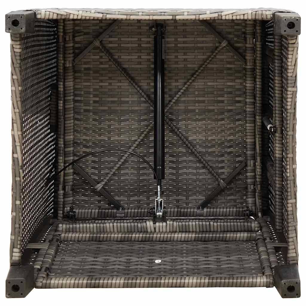 Chaise de jardin inclinable avec table d'appoint gris polyrotin 65 x 58 x 94 cm, Poids :13.55kg - PANGIVO - Image 10