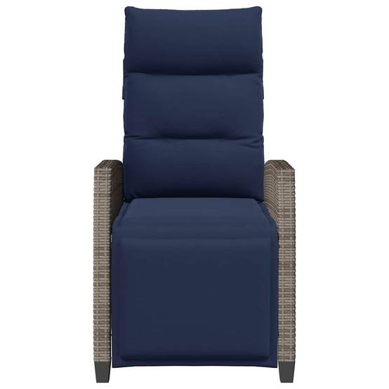 Chaise de jardin inclinable avec table d'appoint gris polyrotin 65 x 58 x 94 cm, Poids :13.55kg - PANGIVO - Image 5