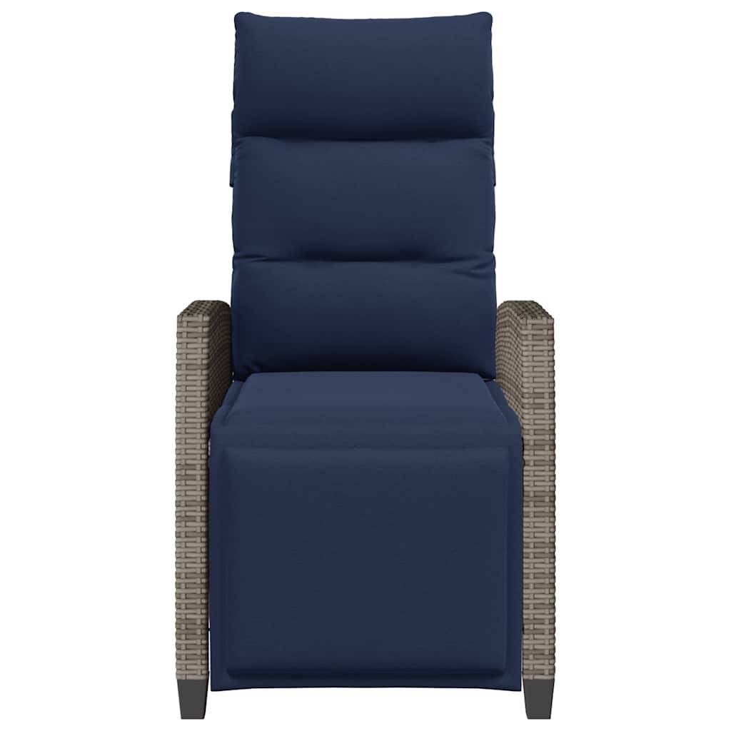 Chaise de jardin inclinable avec table d'appoint gris polyrotin 65 x 58 x 94 cm, Poids :13.55kg - PANGIVO - Image 5