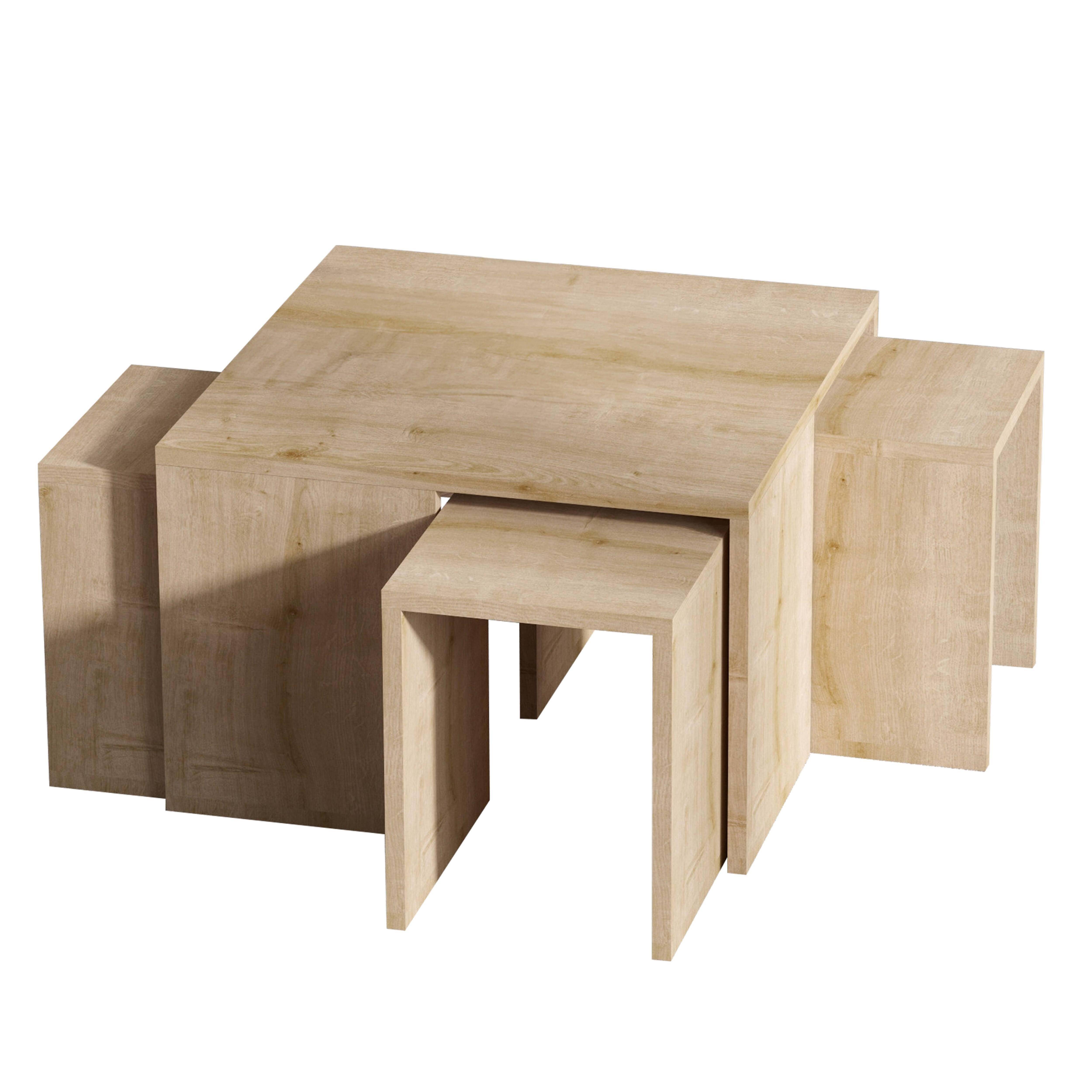 Oviala - Table basse gigogne polyvalente mélaminé effet bois - Oviala - Imagen 1