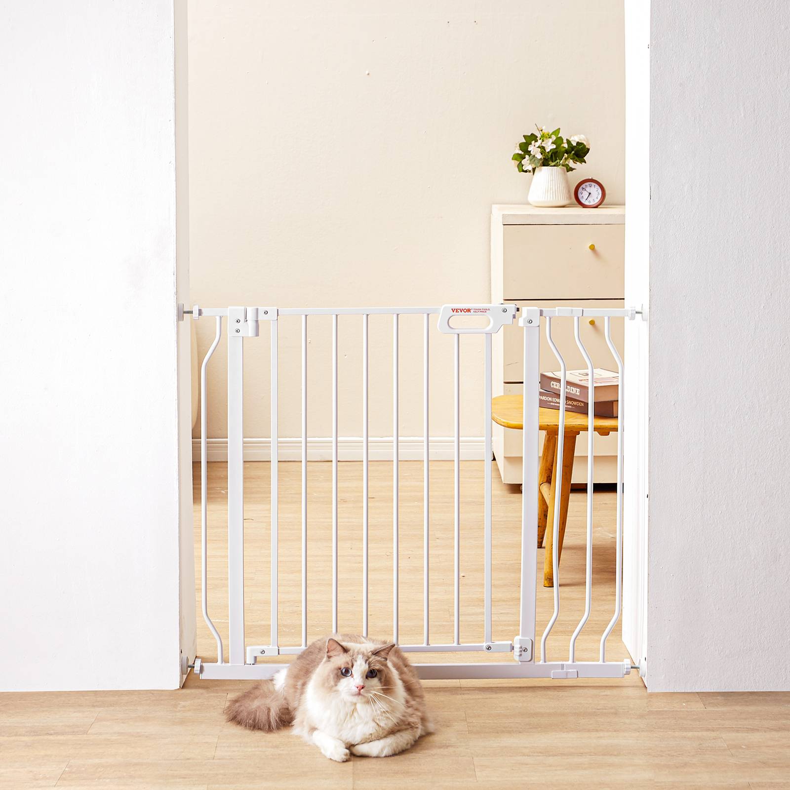 Vevor - Barrière de sécurité extensible 75–99 cm, hauteur 76 cm, grande ouverture 180° >53 cm, installation sans perçage ou fixe, double verrouillage. - Image 1